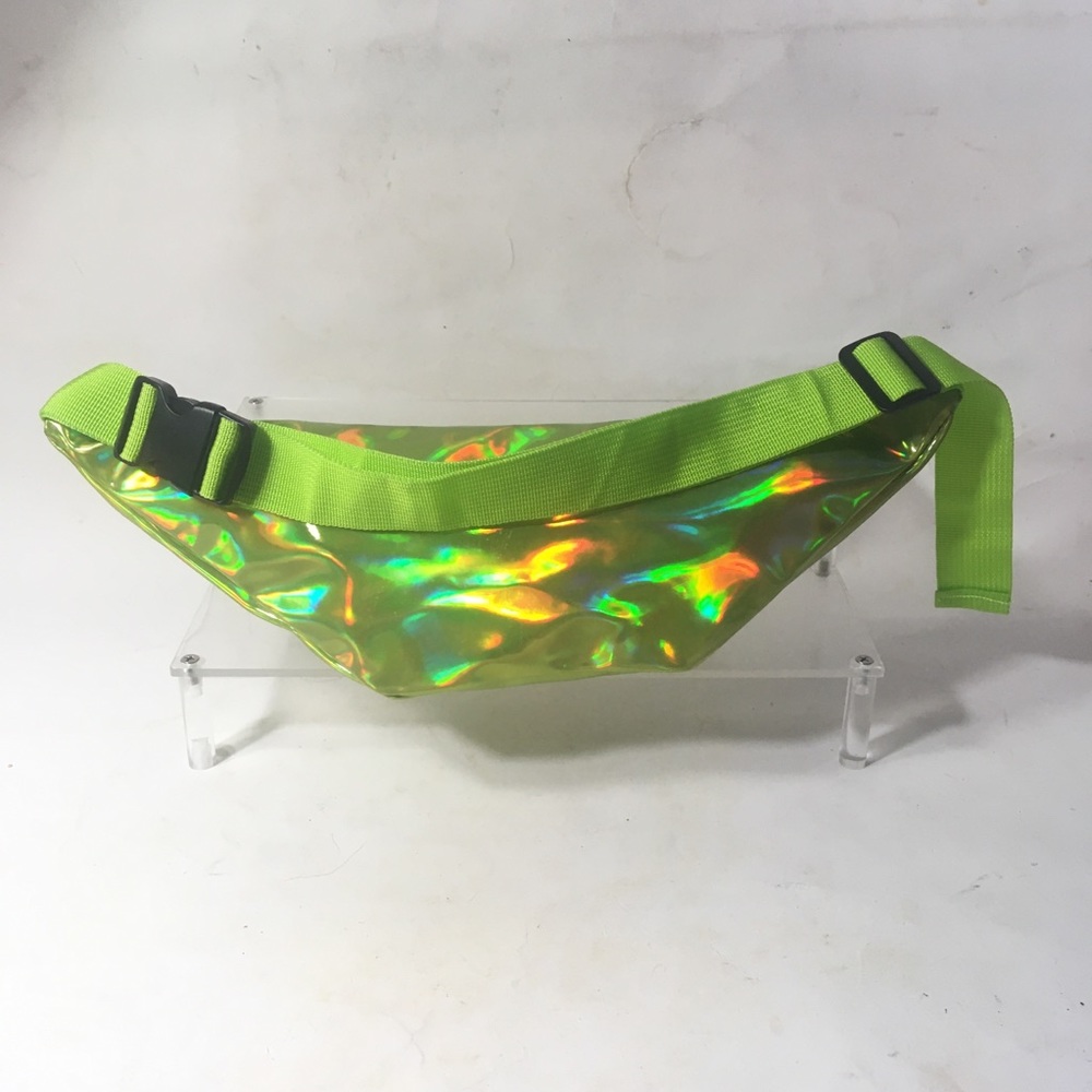 Green Holographic Fanny Pack Crossbody Belt Bag - Picture 2 of 9